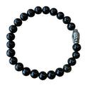 Heren armband zwarte Obsidiaan 8 mm met Boeddha kraal