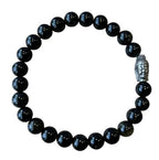 Heren armband zwarte Obsidiaan 8 mm met Boeddha kraal