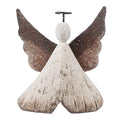 Decoratie Beeld Engel 8x3x9 cm Wit Bruin Hout