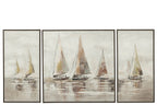 J-Line Set Van Drie Schilderijen Hog Acrylverf/Canvas Mix