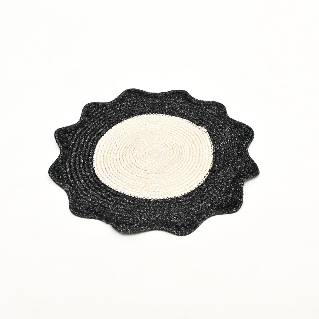 Houtskoolpolyester gevlochten placemat – moderne eetmat
