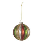 Kerstbal Set van 4 Ø 8 cm Rood Groen Glas Kerstboomversiering