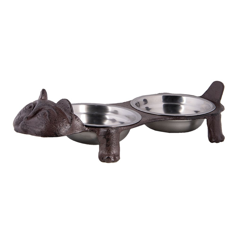 Voerbak hond Kat 42x18x8 cm Bruin IJzer Voerbak Kat