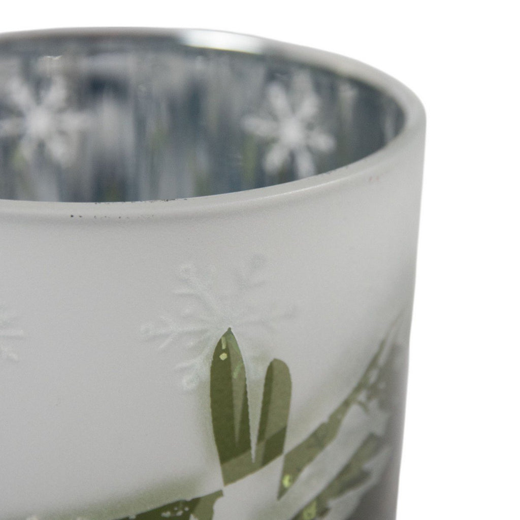 Theelichthouder skigroen medium 12cm