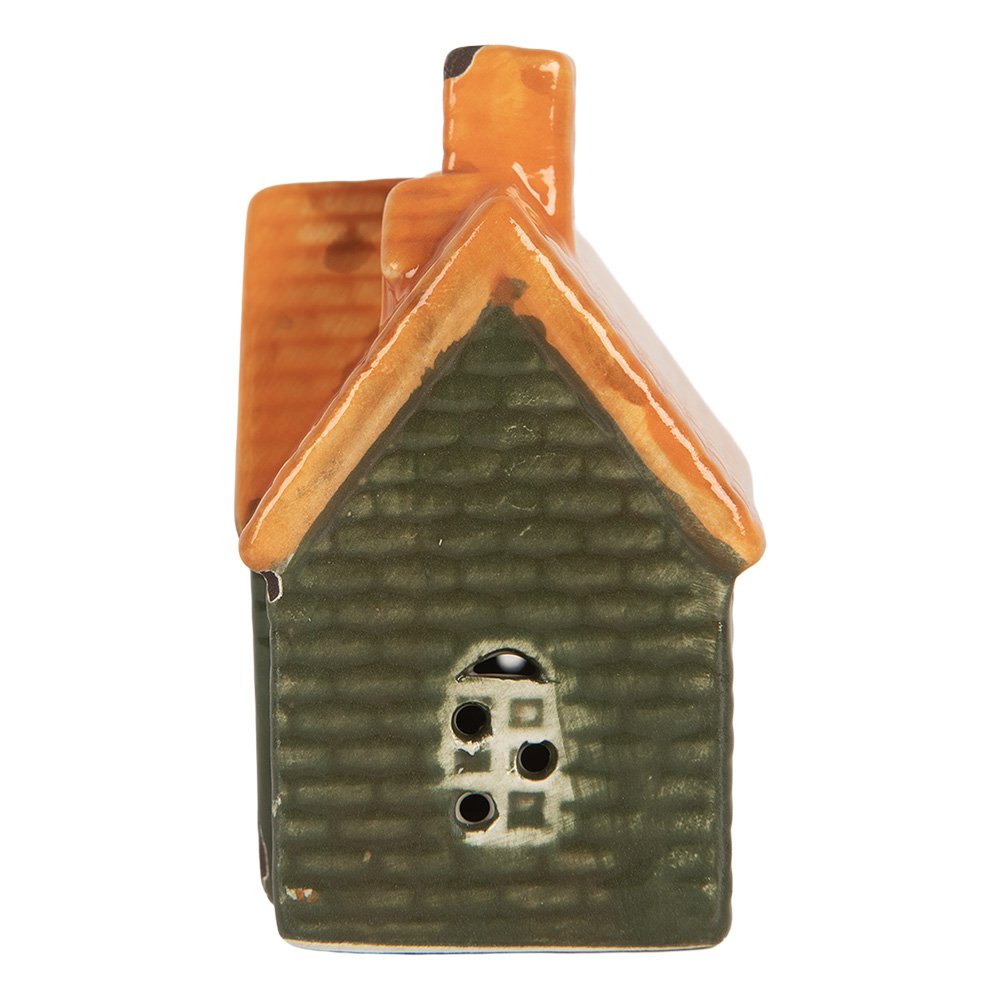 Decoratie Huis met LED LED 8x5x8 cm Groen Keramiek