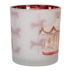Waxinelichthouder Ø 7x8 cm Wit Glas Kerst