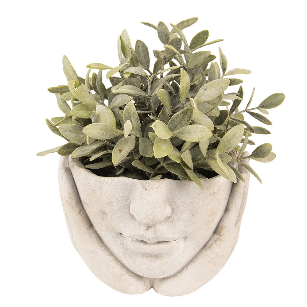 Bloempot Hoofd Ø 11x11 cm Beige Steen plantenpot