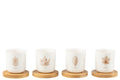 J-Line koffietas + schotel - giftbox - keramiek - bruin - doos van 4