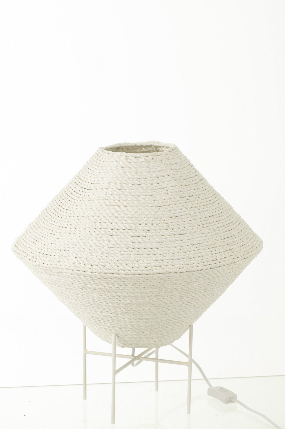 J-Line hanglamp Ufo Raffia - wit - groot