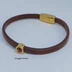 Shorty leren armband 24K verguld