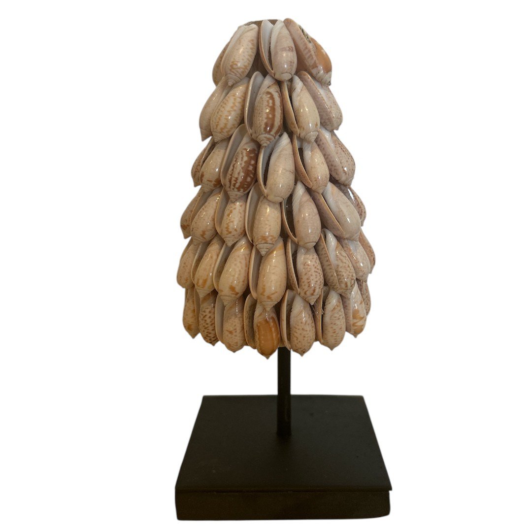 Kerstboom zalmkleurige schelpen small
