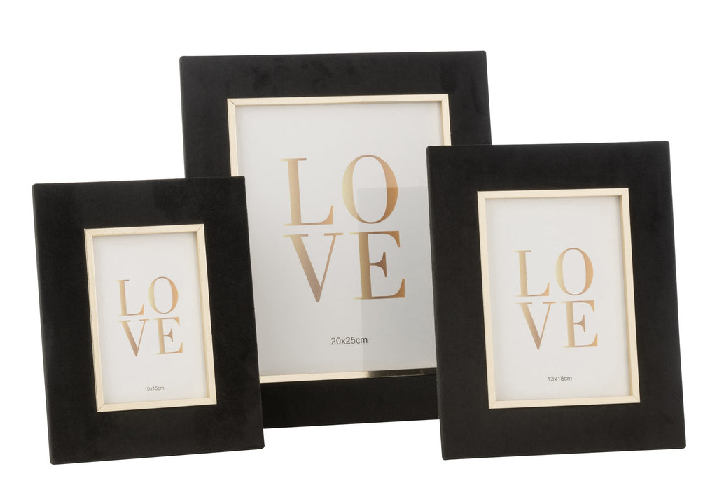 J-Line Fotokader Dita Velours Zwart Large