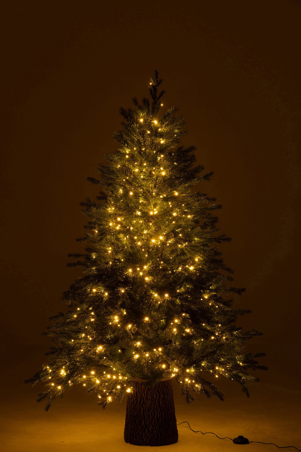 J-Line kerstboom 600 Led Houten Basis - kunststof - groen