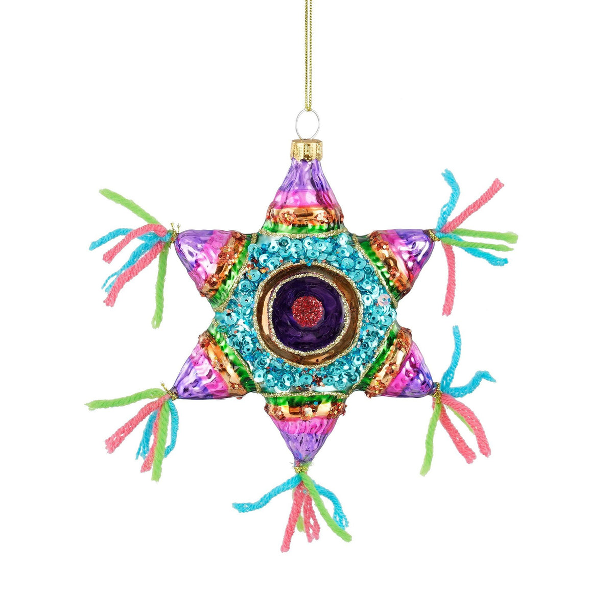 Ornament ster pinata meerkleurig