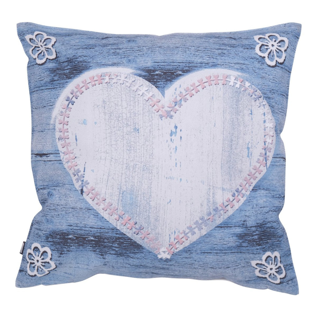 Heart Outdoor Sierkussen blauw 45x45cm