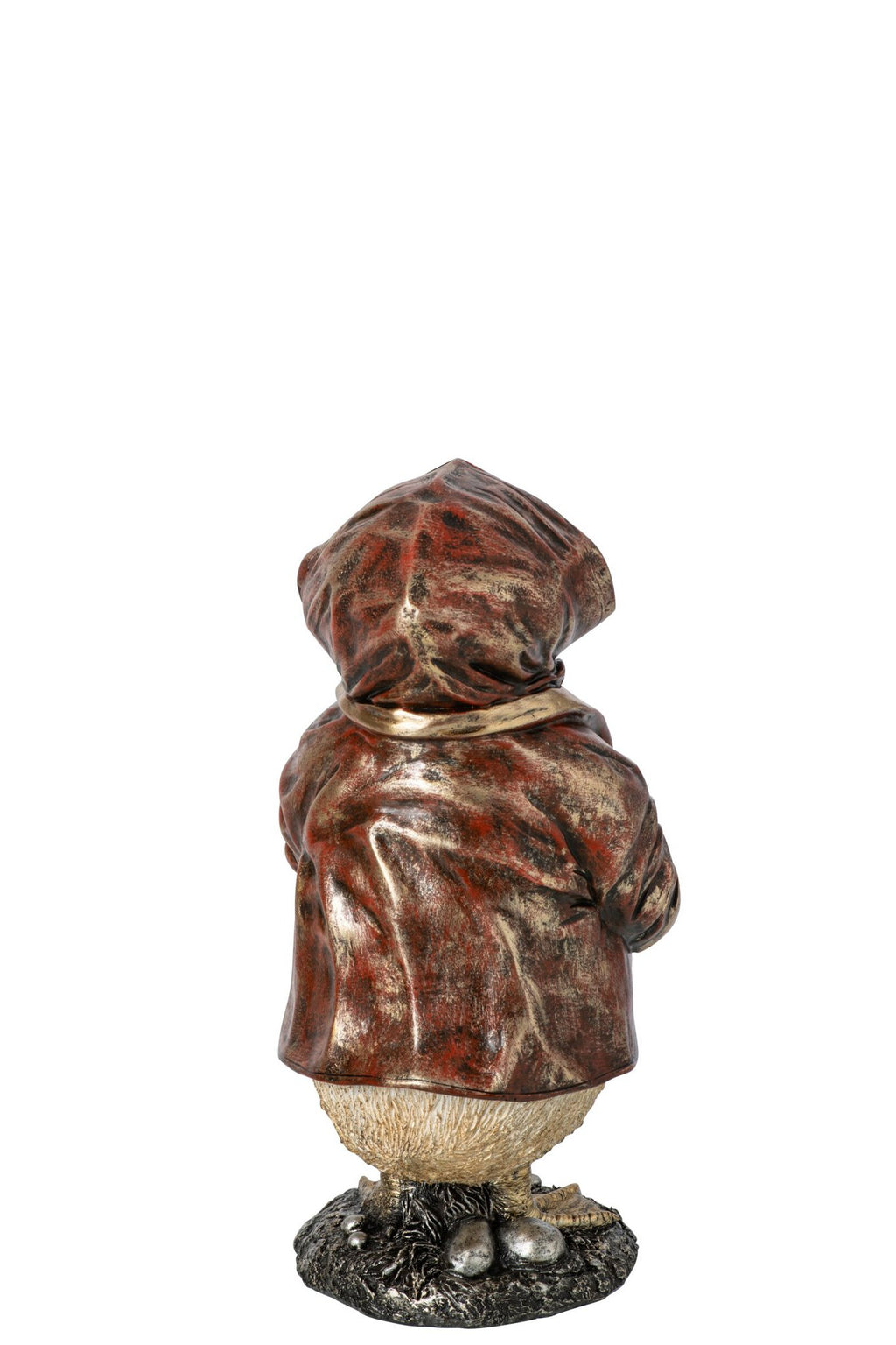 J-Line decoratie Eend - polyresin - koper - small