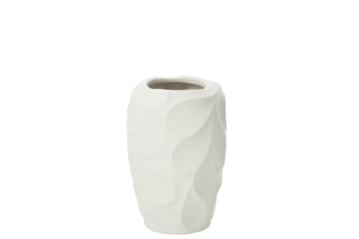 J-Line vaas Mirena - keramiek - wit - small - 32 cm hoog