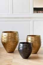 J-Line Set Van 3 Windlichten Metaal Goud