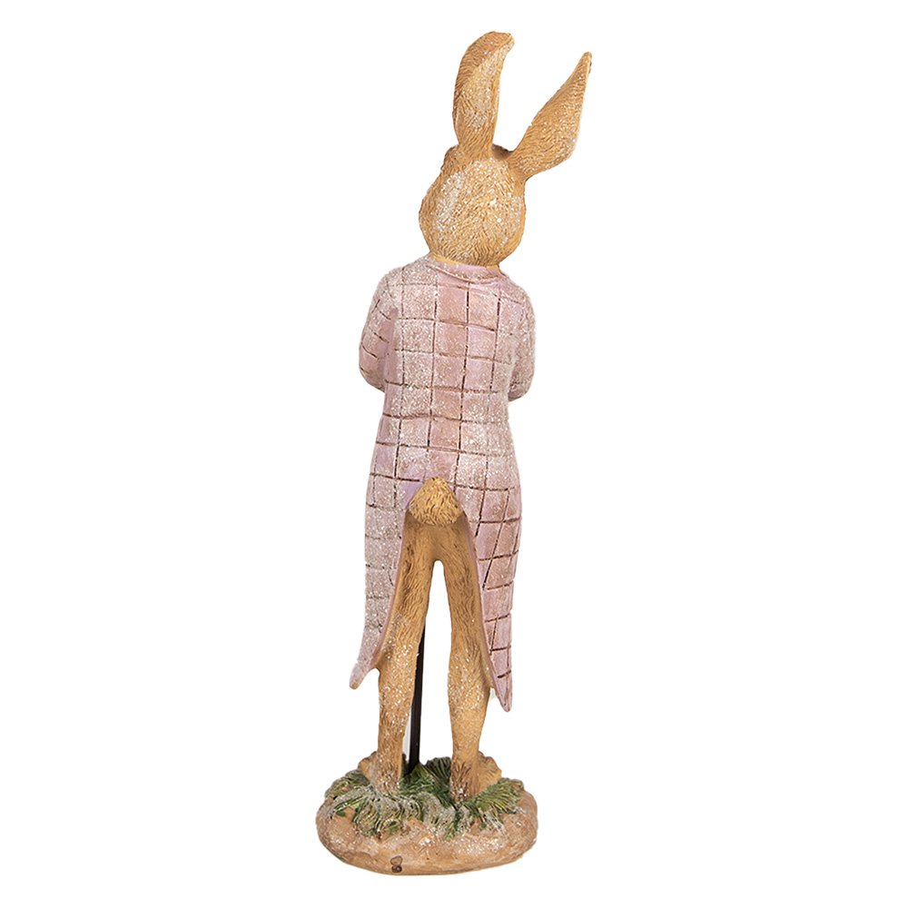 Beeld Konijn 21 cm Bruin Polyresin Paasdecoratie