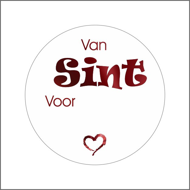 Wensetiket - van sint - rood metallic - 250st