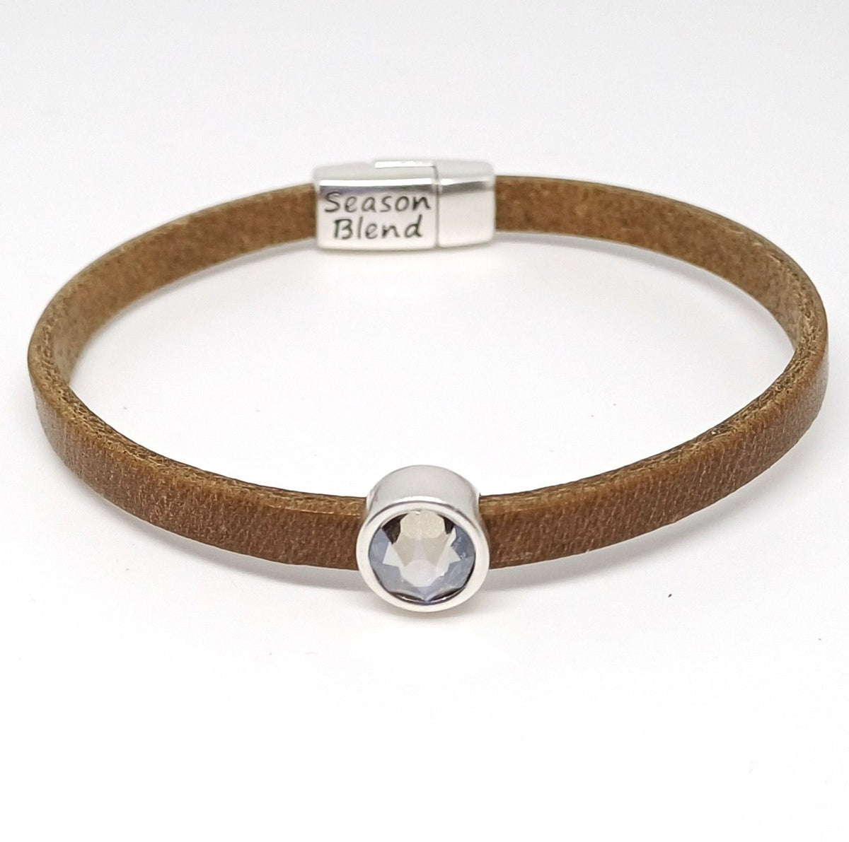 Timeless leren armband antiek verzilverd bruintinten