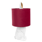 Tafellamp Konijn Ø 20x43 cm Wit Rood Polyresin Bureaulamp