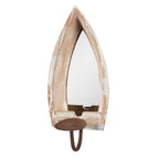 Spiegel 15x17x36 cm beige hoout kandelaar