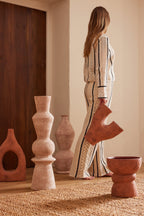 J-Line vaas Bonny - keramiek - beige