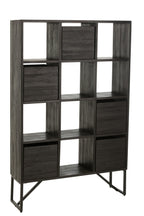 J-Line kast Met Lades - gerecycleerd hout - zwart
