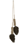 J-Line hanger Schelpen + Katoen - textiel - dronkerbruin/naturel
