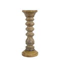 Kandelaar mango hout ribbel 30cm