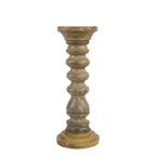 Kandelaar mango hout ribbel 30cm