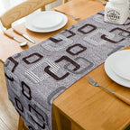 Tafelloper | Eetkamerkatoenen jacquard met kwastjes | 33x200cm