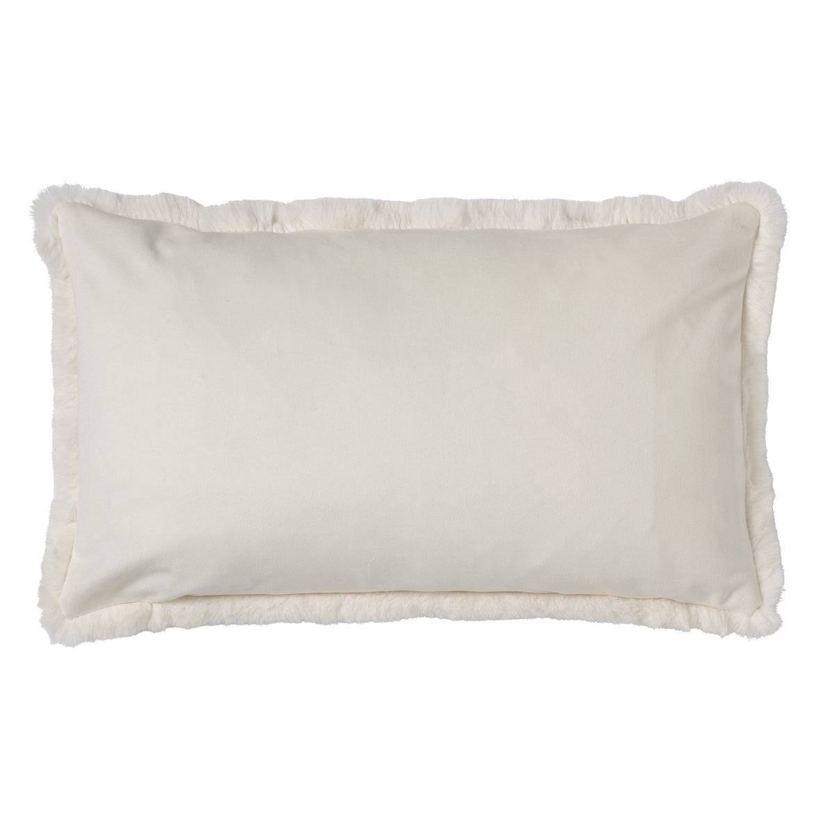 Dutch Decor Zaya - Kussen 30x50 cm - Imitatiebont look - Sneeuwwitje - Wit