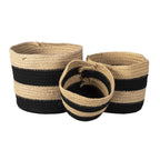 Opbergmand Set van 3 Ø 22 Ø 19 Ø 16 cm Zwart Touw Mand