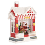 Kerstdecoratie met LED-verlichting en muziek Huis 18x9x26 cm / 3xAA Rood Kunststof