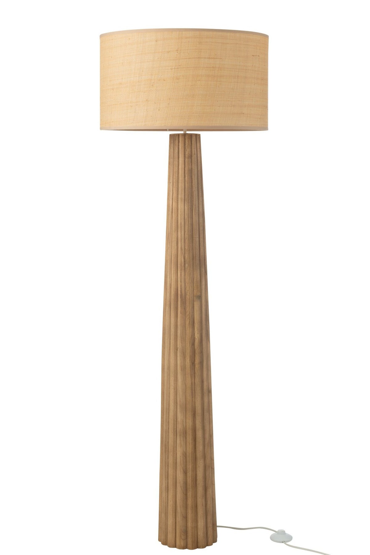 J-Line Vloerlamp Paraplu Ailanthus Hout Naturel