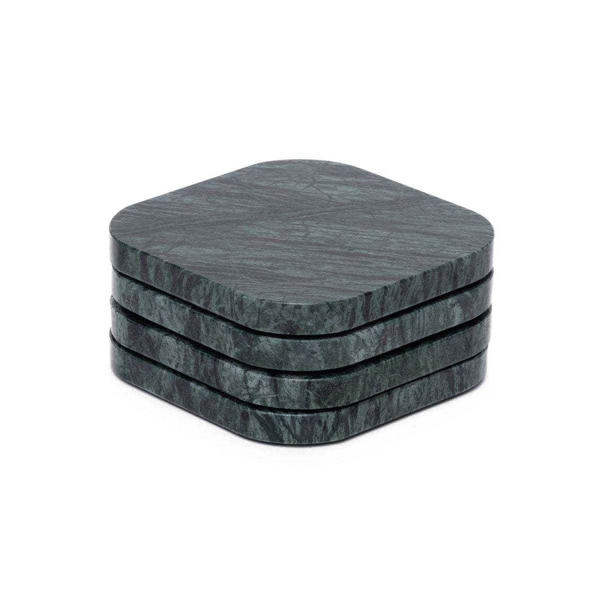 Onderzetter marmer - organisch - groen set van 4 stuks - 10x10x1cm