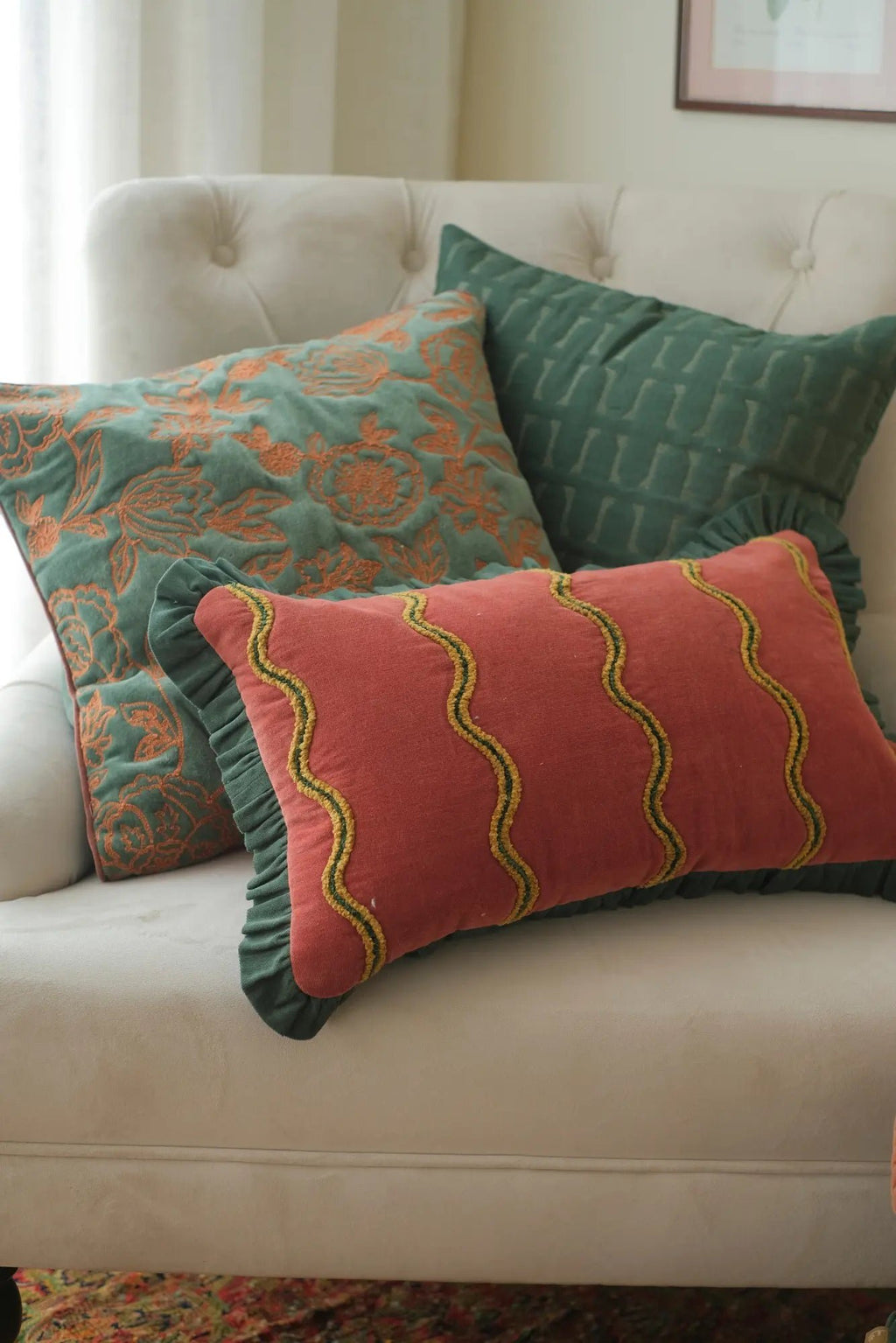 Kussenhoes | Rosabelle Chintz Eucalyptus kussenhoes van Sanctuary Living