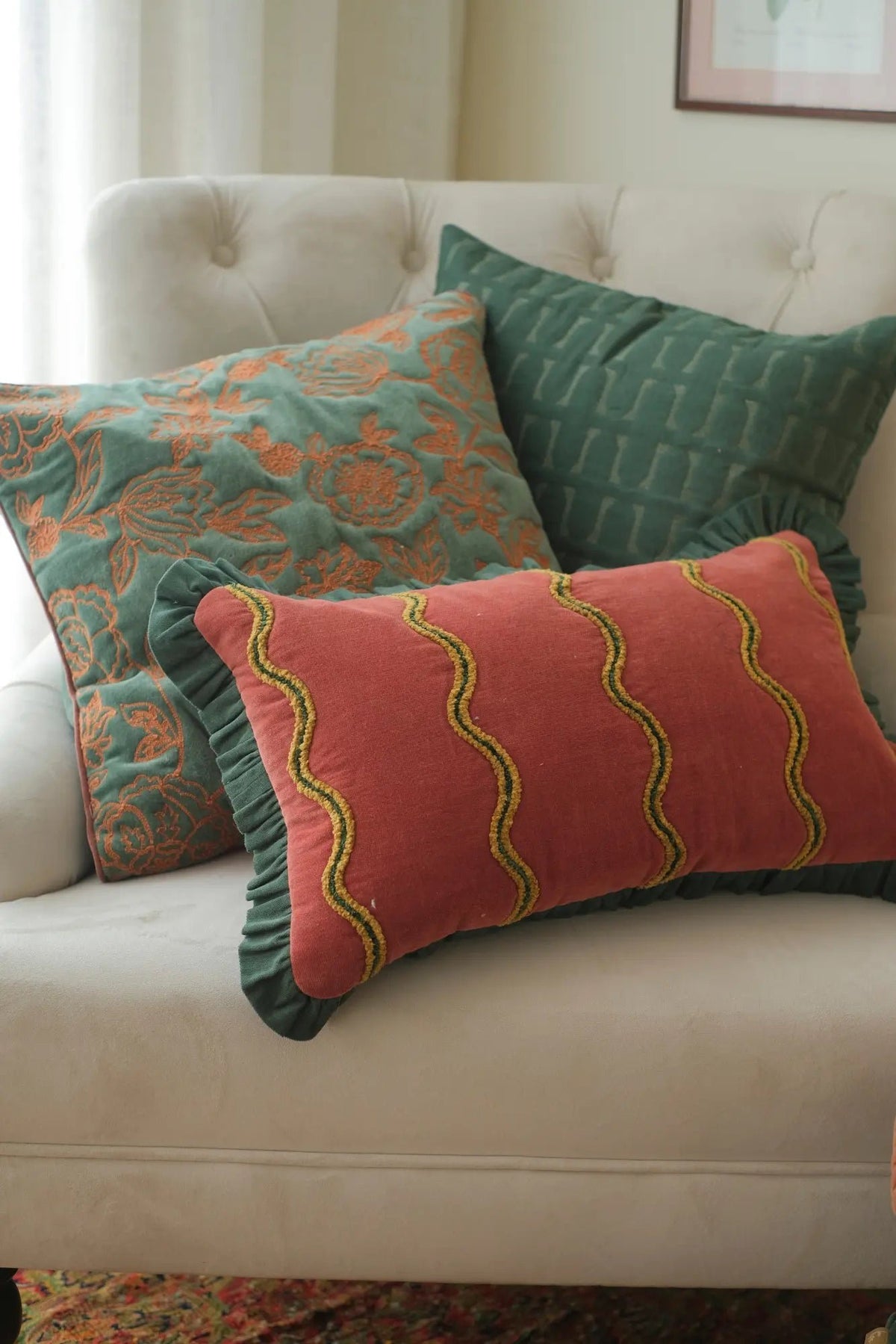 Kussenhoes | Rosabelle Chintz Eucalyptus kussenhoes van Sanctuary Living