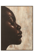 J-Line wanddecoratie Rechthoek Gaya - canvas - taupe/donkerbruin