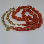 Brillenkoord acrylic chain verguld