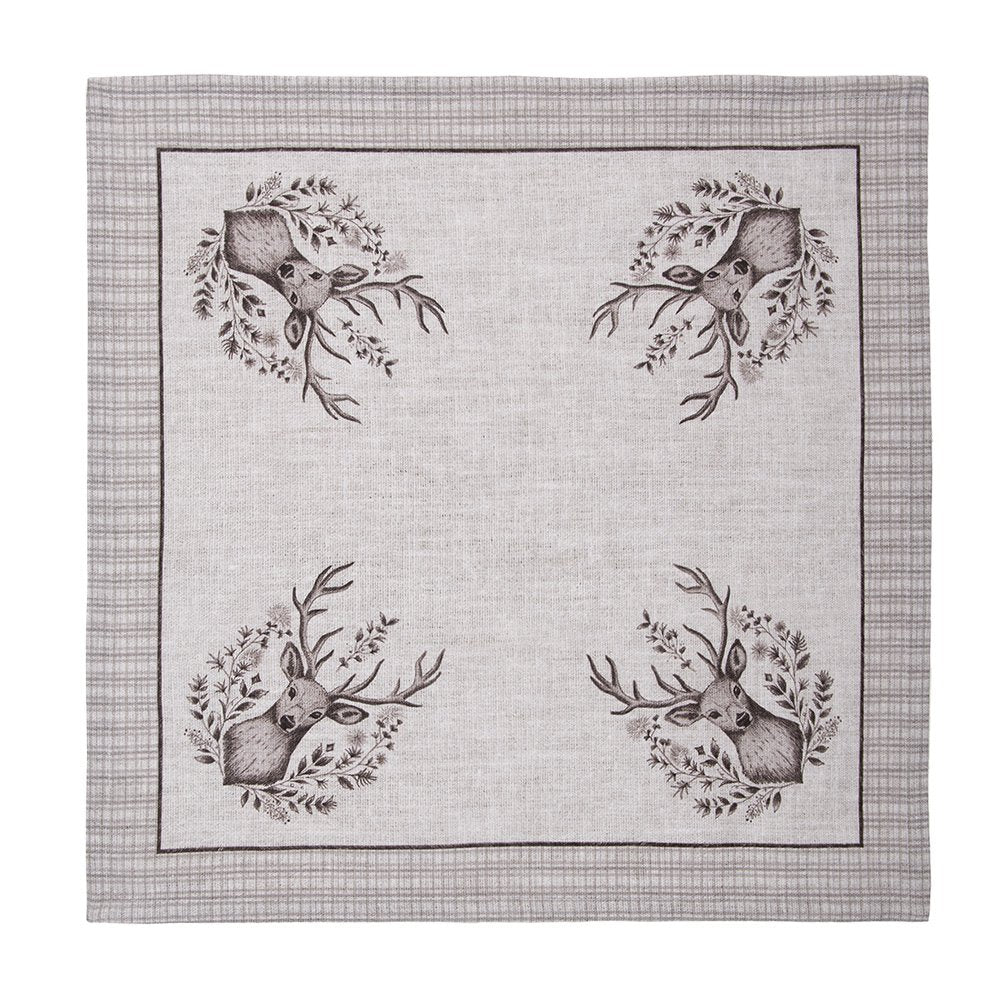 Servetten Katoen Set van 6 40x40 cm Beige Katoen Hert