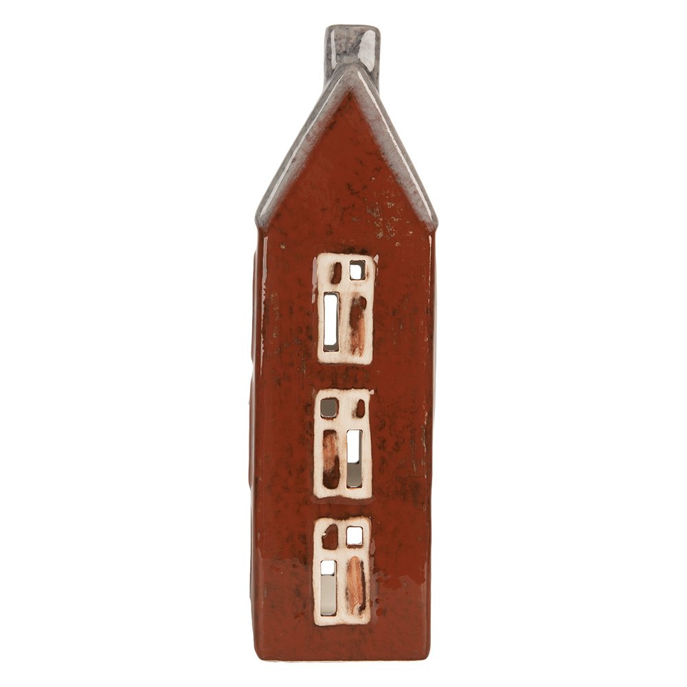 Waxinelichthouder Huis 10x7x26 cm Bruin Keramiek