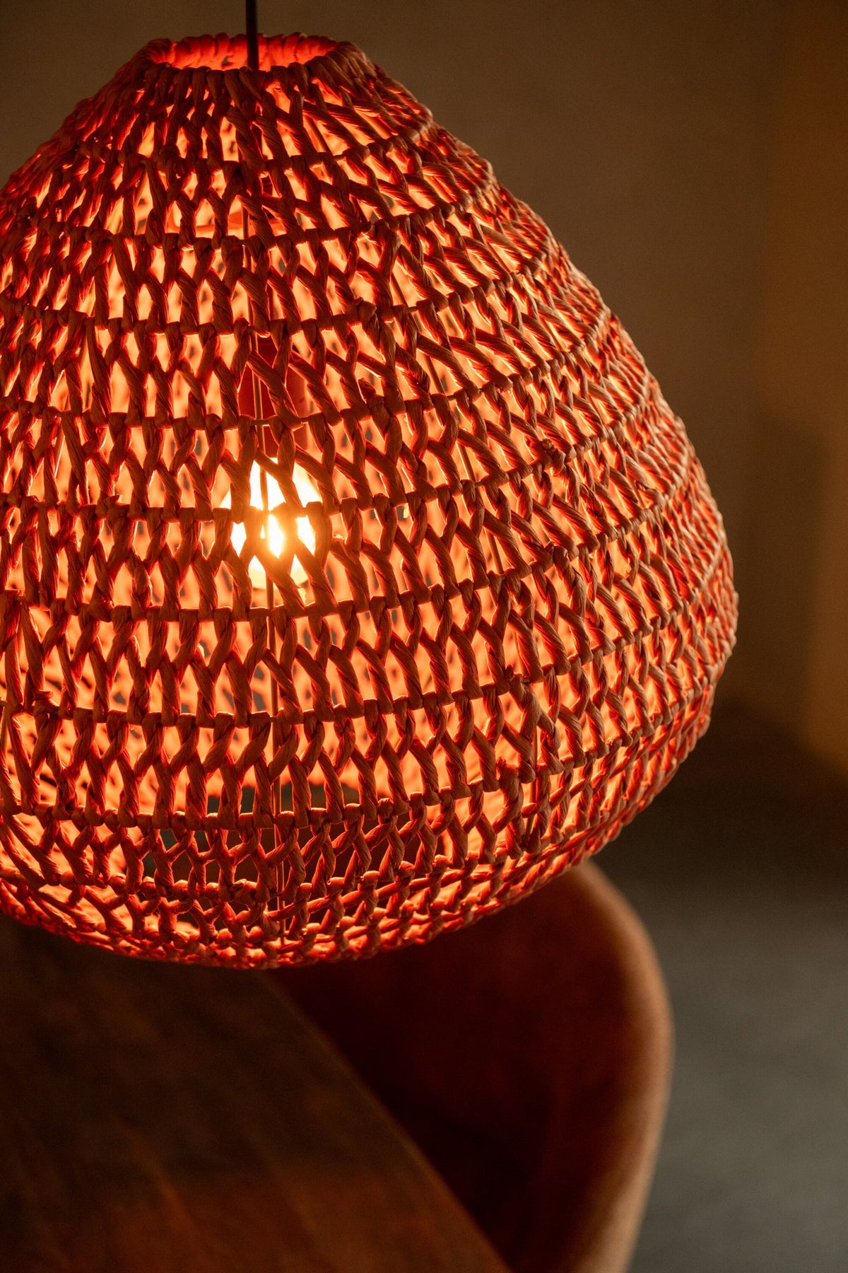 J-Line Plafondlamp Metaal Getwist Oranje