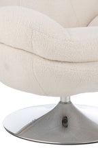 J-Line zetel Relax + Voetbank - metaal/multiplex - creme/zilver