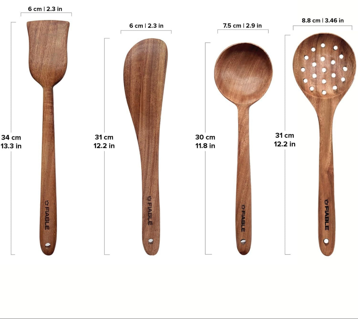 Pure Neem Houten Spatelset – Keukengereiset – Natuurlijk Antimicrobieel – 4-delig