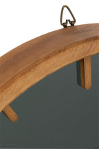 J-Line klok Rond - hout/glas - bruin/zwart - Ø 40 cm