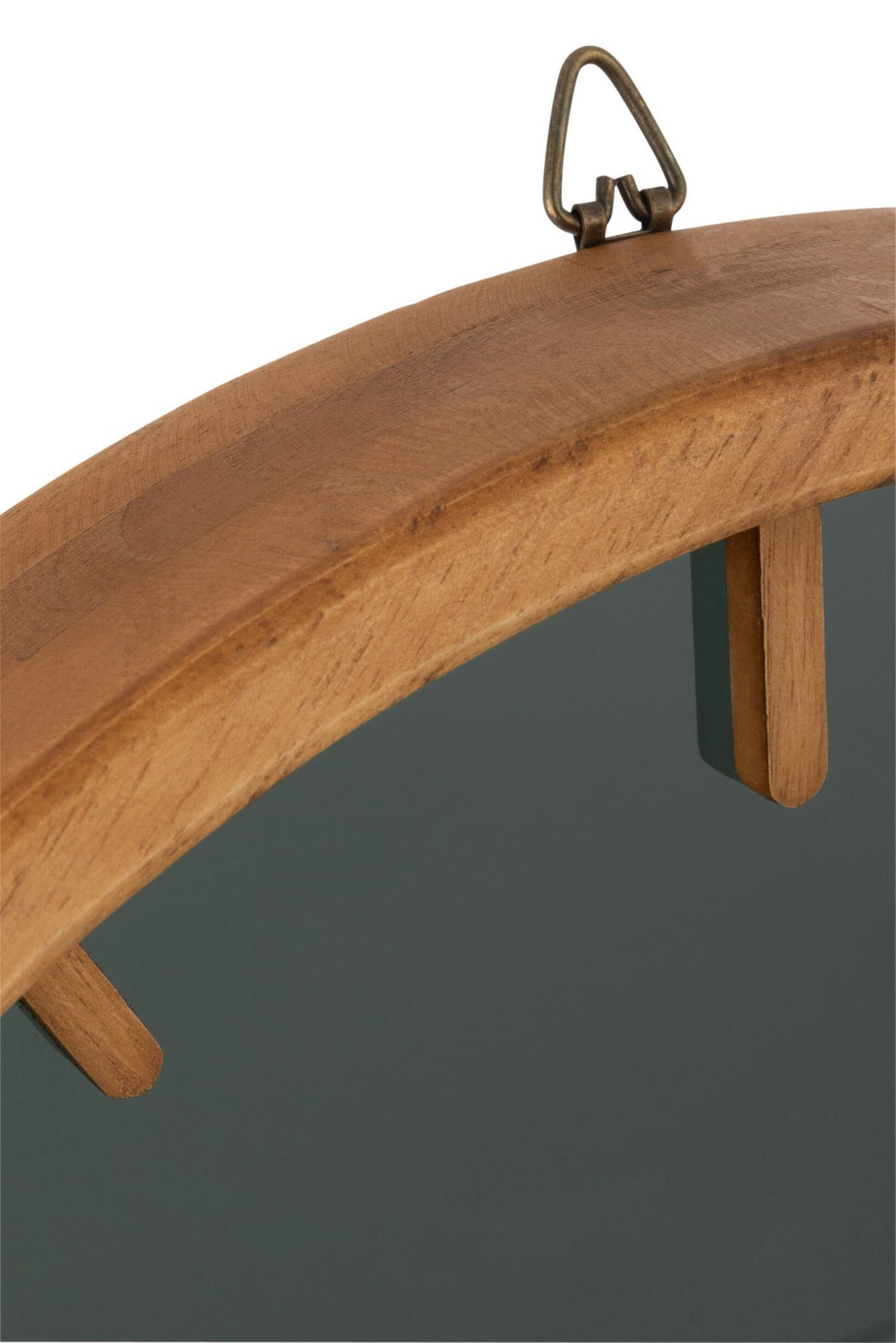 J-Line klok Rond - hout/glas - bruin/zwart - Ø 40 cm