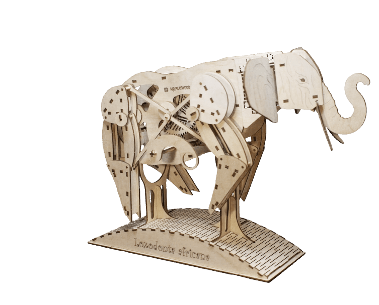 Mr. Playwood, 3D Houten Puzzel, Olifant/ Elephant, 10004, 50x27x35cm.